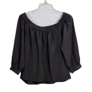 Maeve Anthropologie Black Scoop Neck Top Women's M